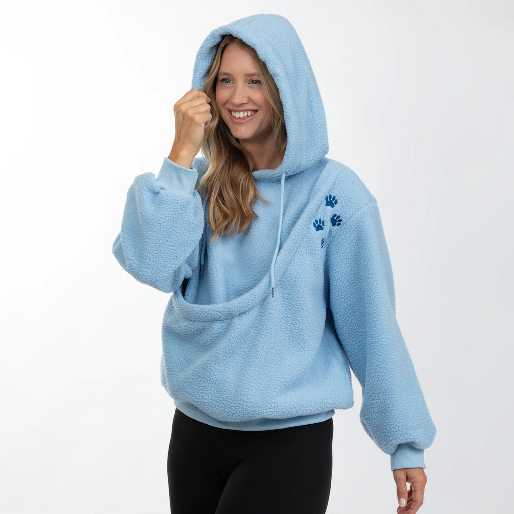 Pet Carrier Hoodie Sweatshirt | Fleece Dog & Cat Sling Hoodie with Front Pocket