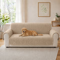 Plush Pet-Friendly Non-Slip One-Piece Sectional Couch Cover Recliner Couch Cover - Strips