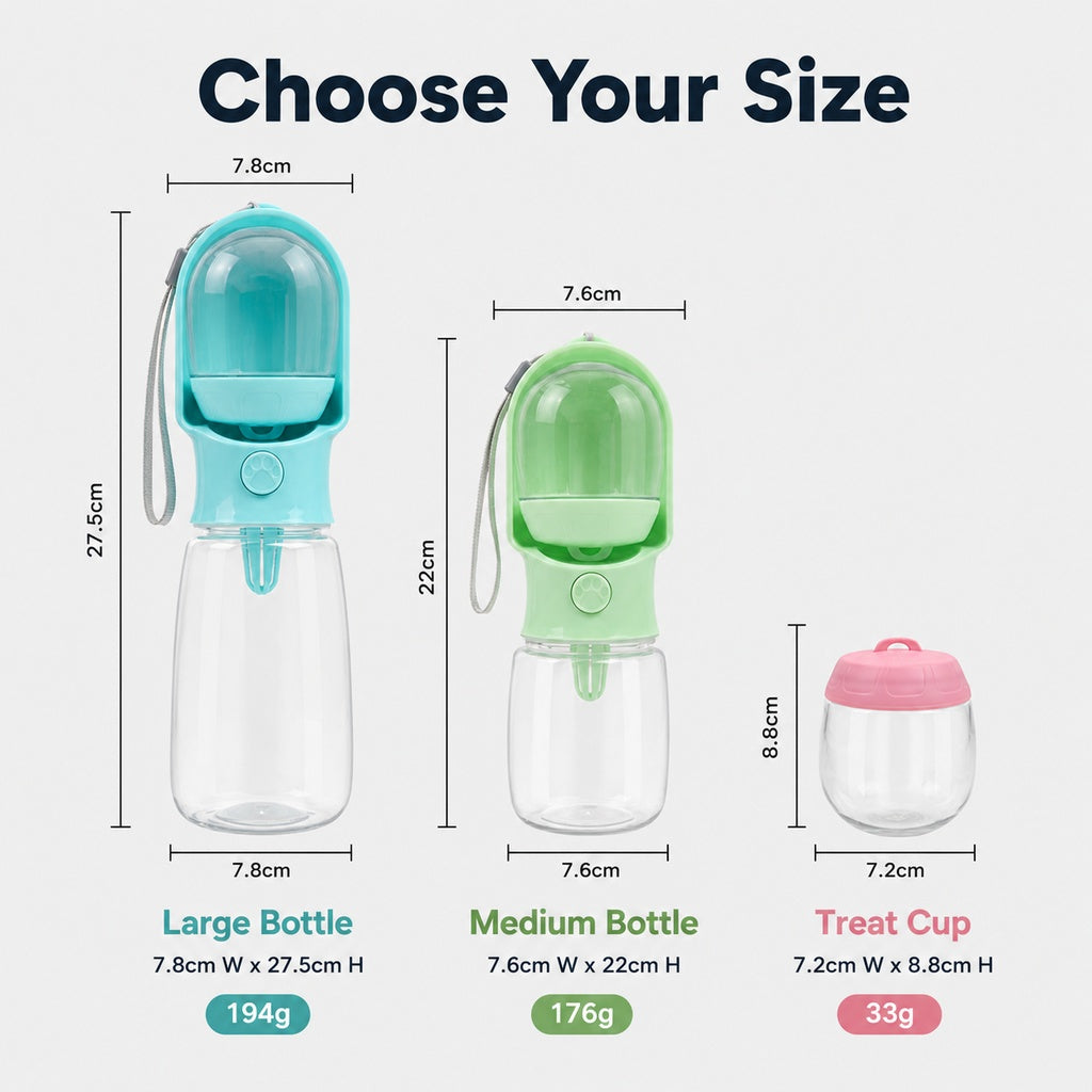 Portable 2-in-1 Pet Water & Food Bottle – Keep Dogs Hydrated & Fed on Walks, Hiking, or Travel