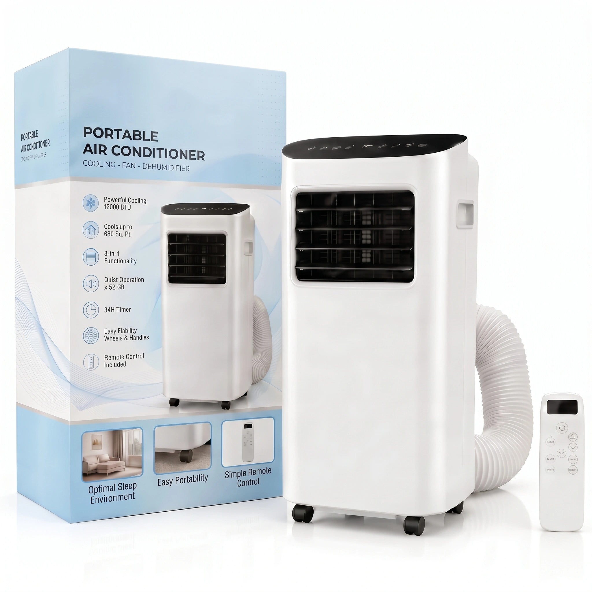 Portable Air Conditioner | 7000 BTU & 9000 BTU AC Unit with Remote Control