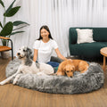 Human-Size Faux Fur Memory Foam Dog Bed - Charcoal Grey