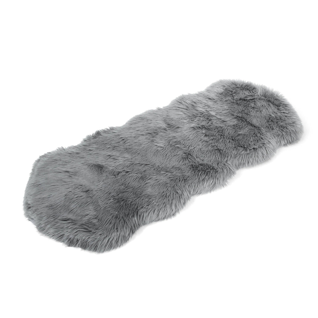 Runner Faux Fur Memory Foam Dog Bed - Charcoal Grey