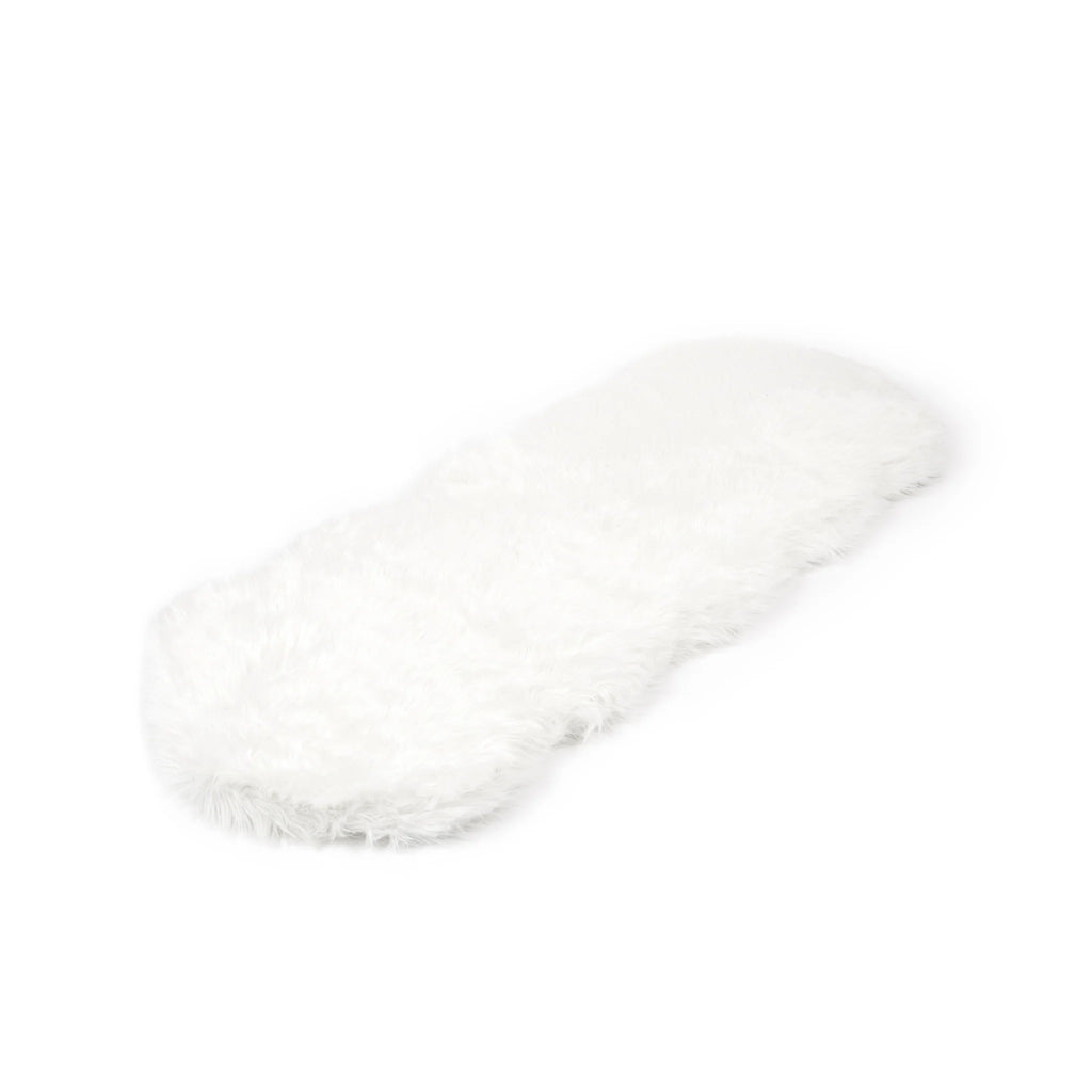 Runner Faux Fur Memory Foam Dog Bed - Curve Polar White