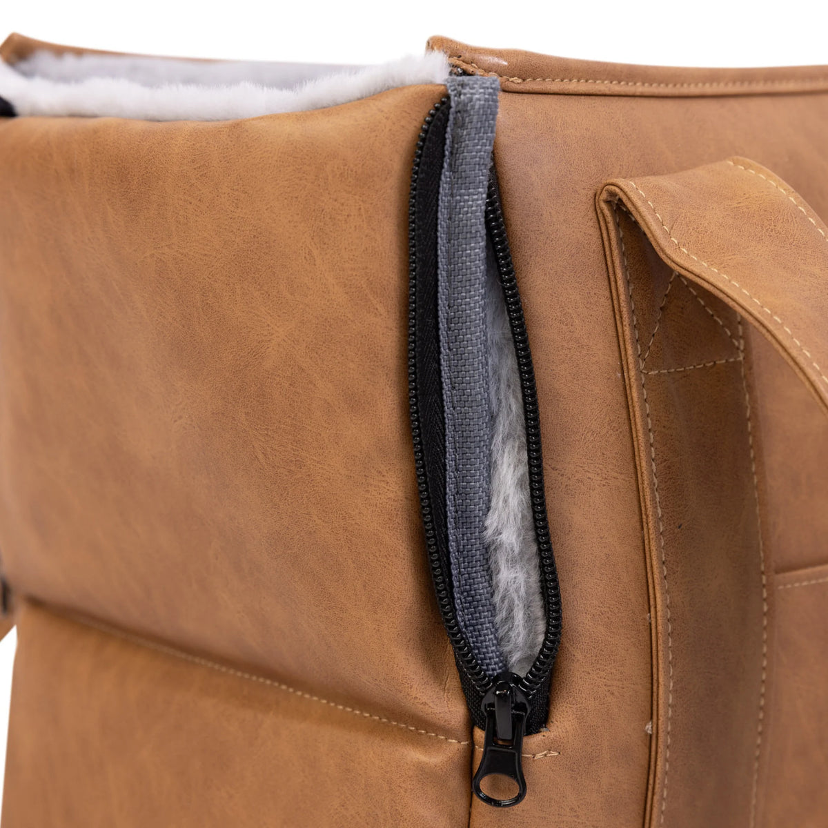 3-in-1 Faux Leather Dog Carrier Bag 2.0 - Camel
