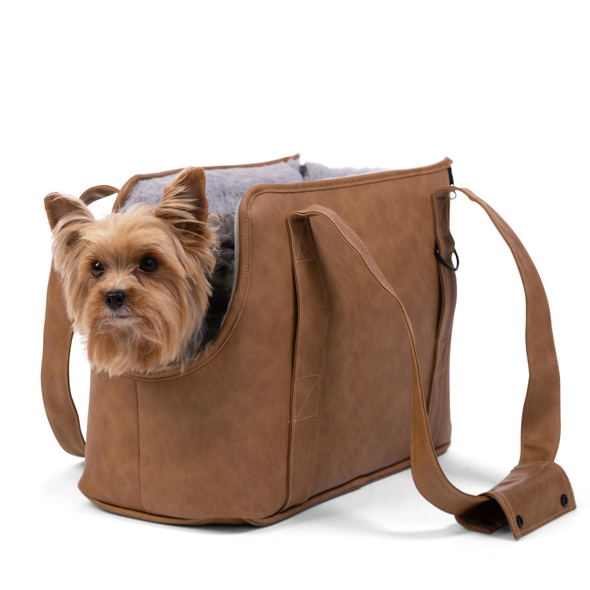 3-in-1 Faux Leather Dog Carrier Bag 2.0 - Camel