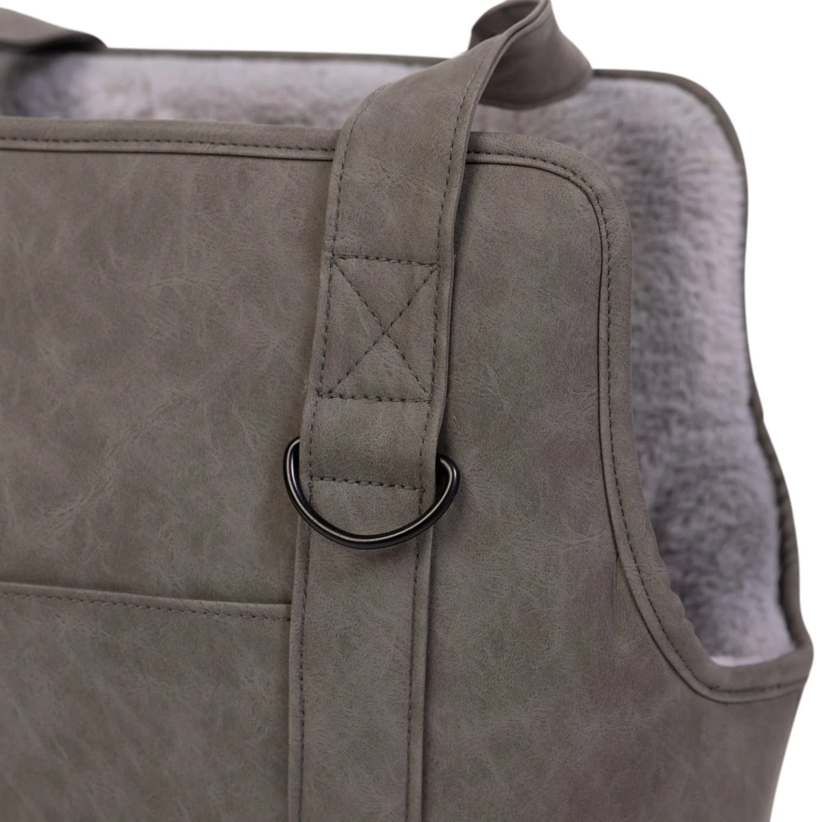 3-in-1 Faux Leather Dog Carrier Bag 2.0 - Slate Grey