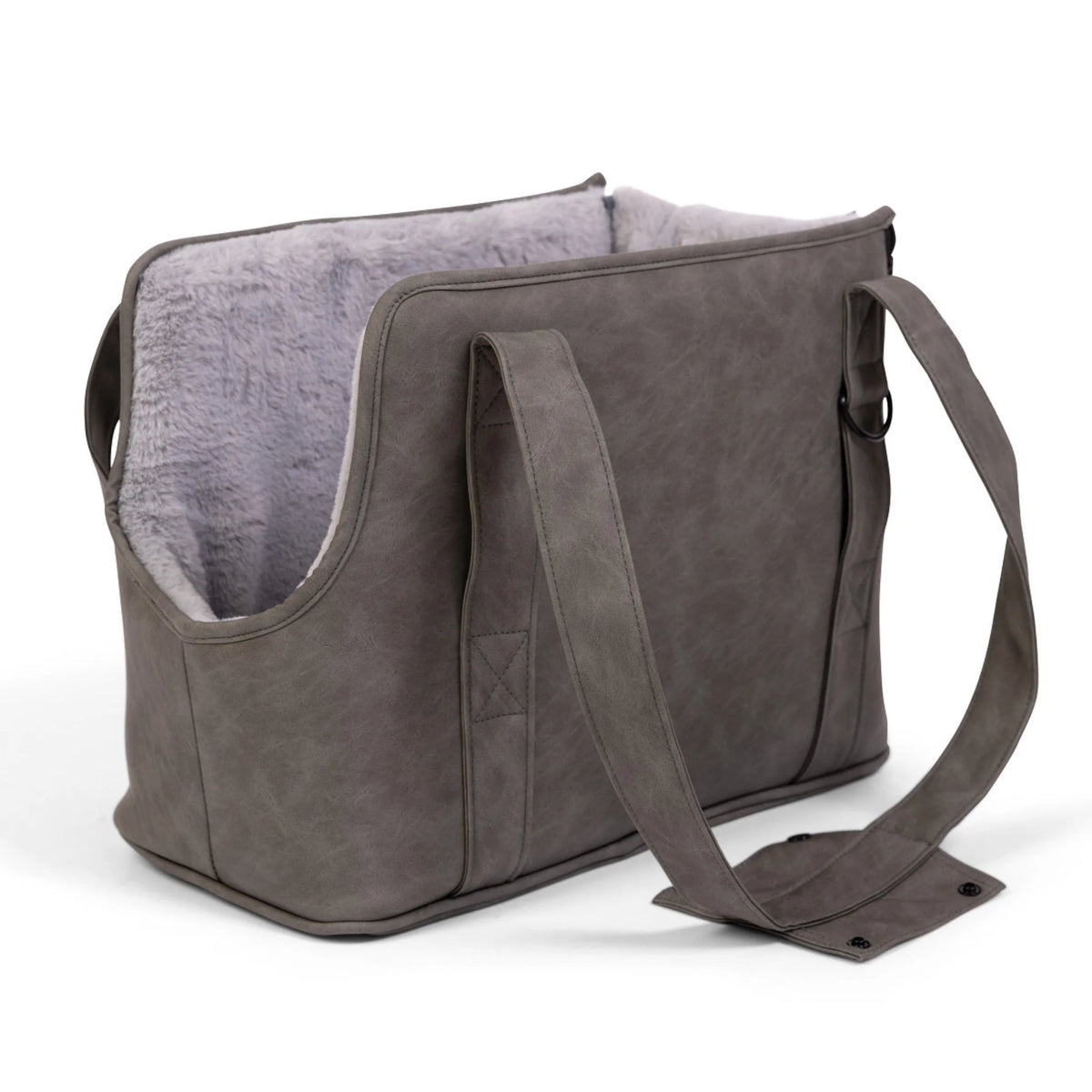 3-in-1 Faux Leather Dog Carrier Bag 2.0 - Slate Grey