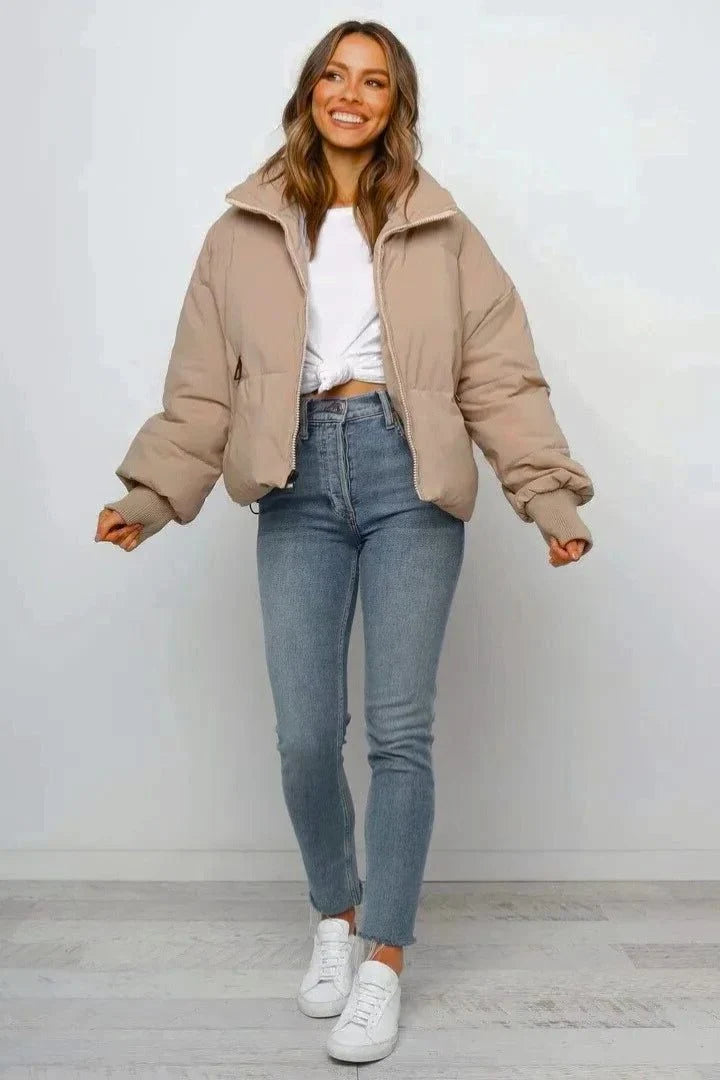 Quintina | Cropped Puffer Jacket with Zip for Women