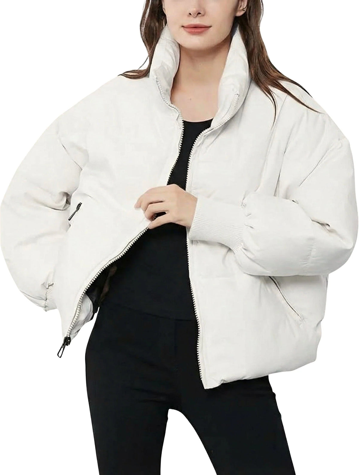 Quintina | Cropped Puffer Jacket with Zip for Women