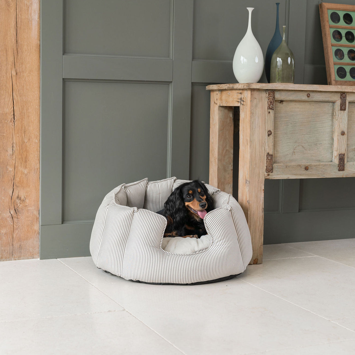 Regency Stripe | Large Dog Bed with Removable Covers & Soft Sides | Cozy Resting Space for Ultimate Comfort 0