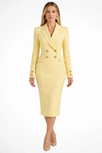 Roberta | Women's Longline Blazer Occasion Midi Dress with Double Breasted Closure and Buttons
