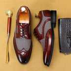 Men's Brogue Oxford Shoes, Wingtip Detail, Lace-Up Design