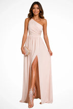 Sandra | Women's One Shoulder Wedding Guest Maxi Dress with Side Split