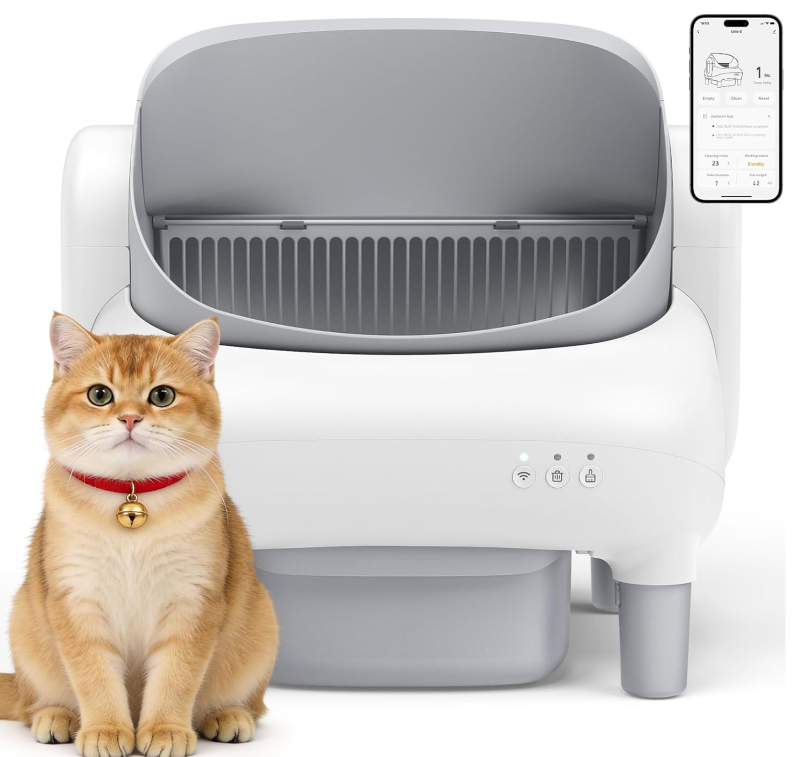Smart Litter Box | Automatic Self-Cleaning Cat Litter Box with App Control | Multi-Cat Recognition for Effortless Maintenance