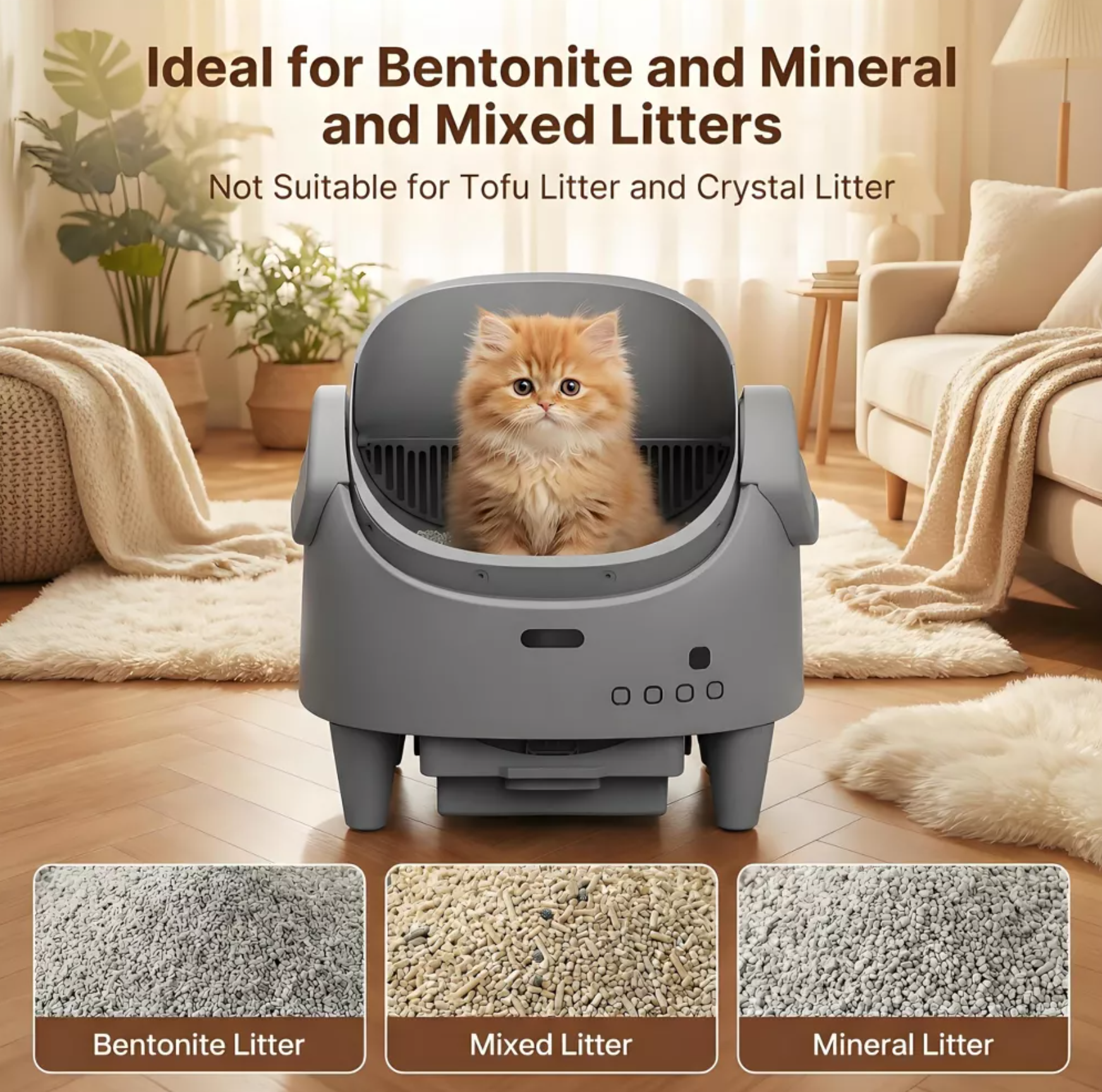 Smart Open Automatic Cat Litter Box 8L Self-Cleaning WiFi App Control Anti-Pinch Odor Removal Electric Pet Toilet