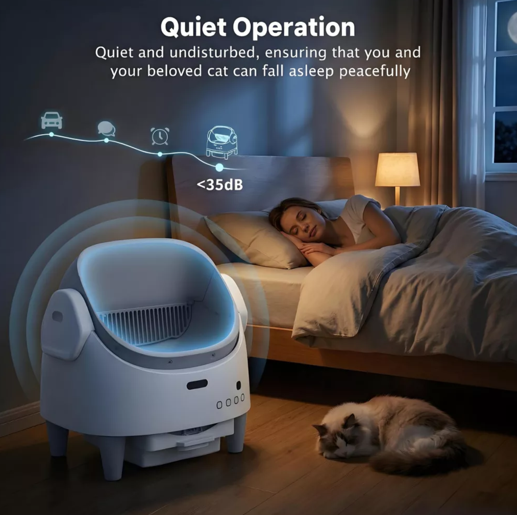 Smart Open Automatic Cat Litter Box 8L Self-Cleaning WiFi App Control Anti-Pinch Odor Removal Electric Pet Toilet
