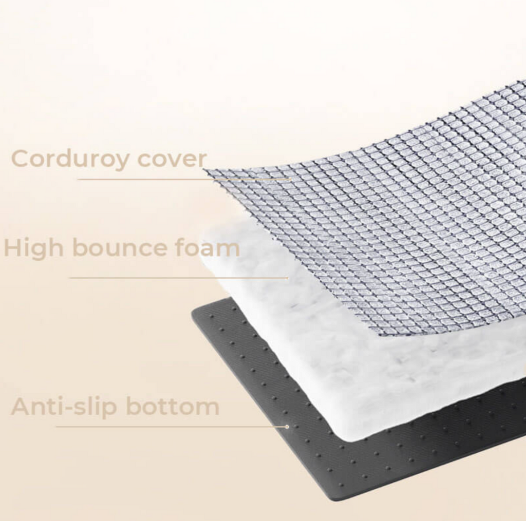 Dog Stairs for Bed & Couch - 2/3-Step Curved High-Density Foam Dog Steps with Non-Slip Bottom & Washable Cover for Small Dogs, Senior Pets & Cats