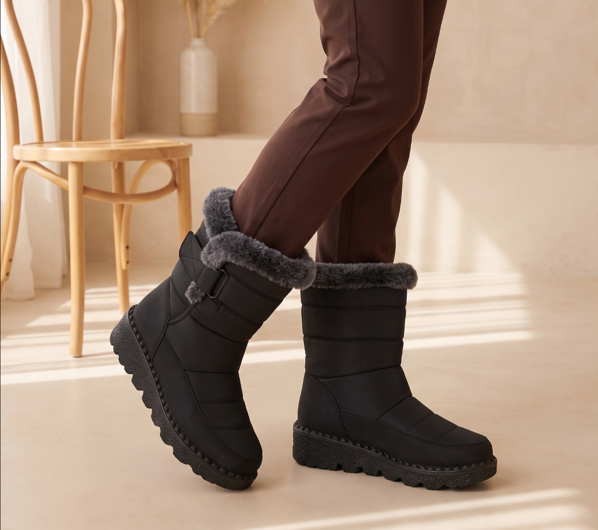 Greta | Cozy Fur-Trimmed Winter Snow Boots