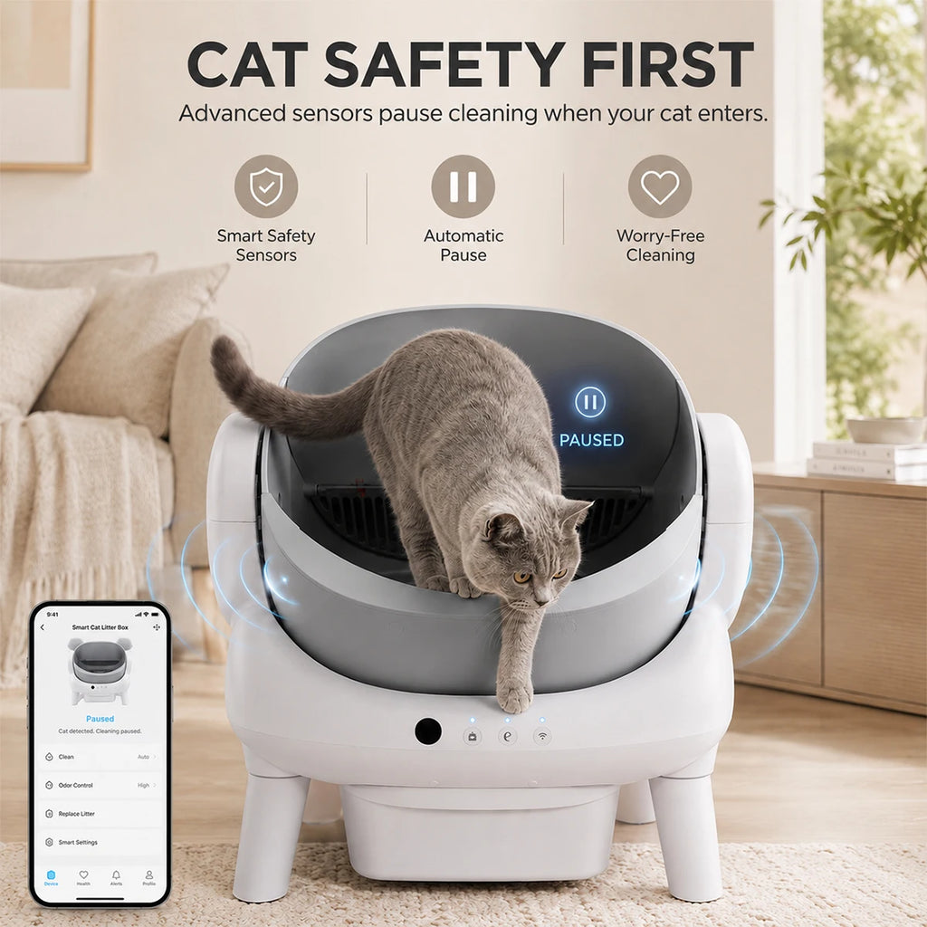 Smart Cat Litter Box | Automatic Self-Cleaning with App Control | Odor Isolation Design for Effortless Cleaning