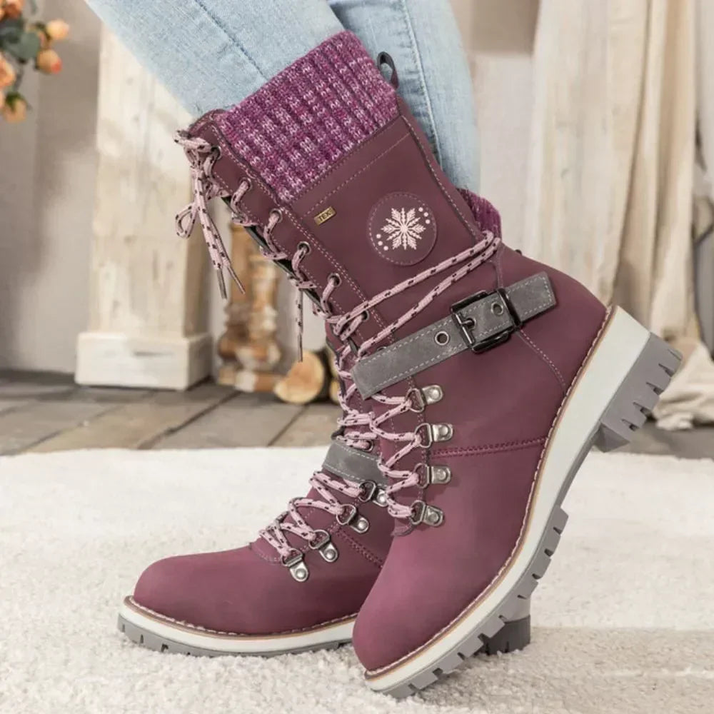 Snow Boots For Women | Waterproof Lace-Up Buckle