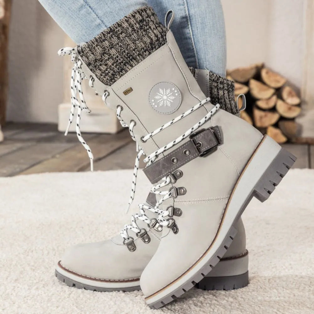 Snow Boots For Women | Waterproof Lace-Up Buckle