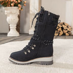 Snow Boots For Women | Waterproof Lace-Up Buckle
