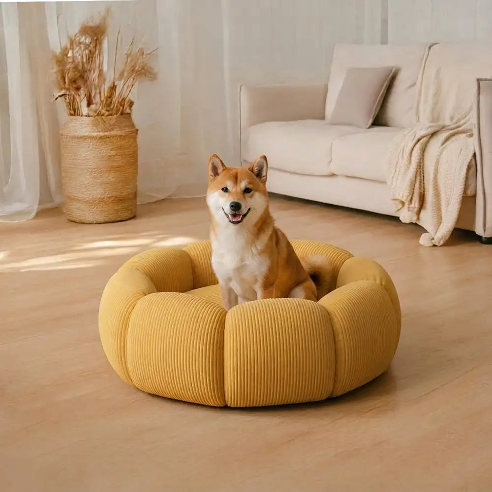 Soft Neck Support Washable Round Cat Bed Dog Bed