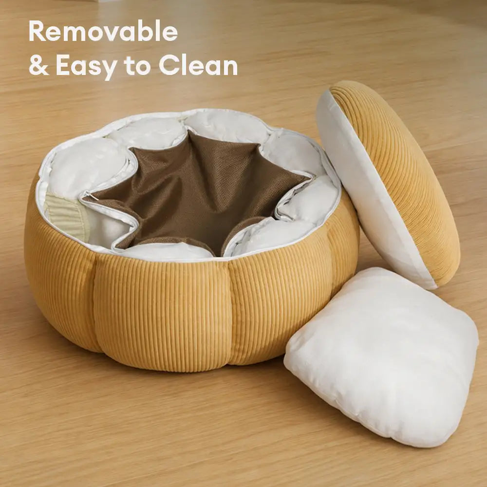 Soft Neck Support Washable Round Cat Bed Dog Bed