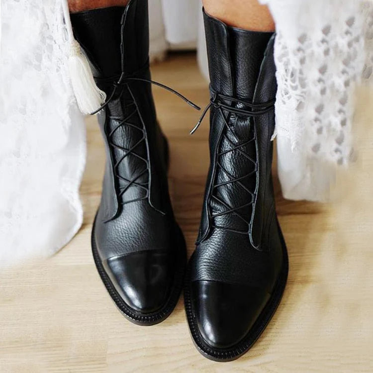 Sophia – Elegant Lace-Up Ankle Boots