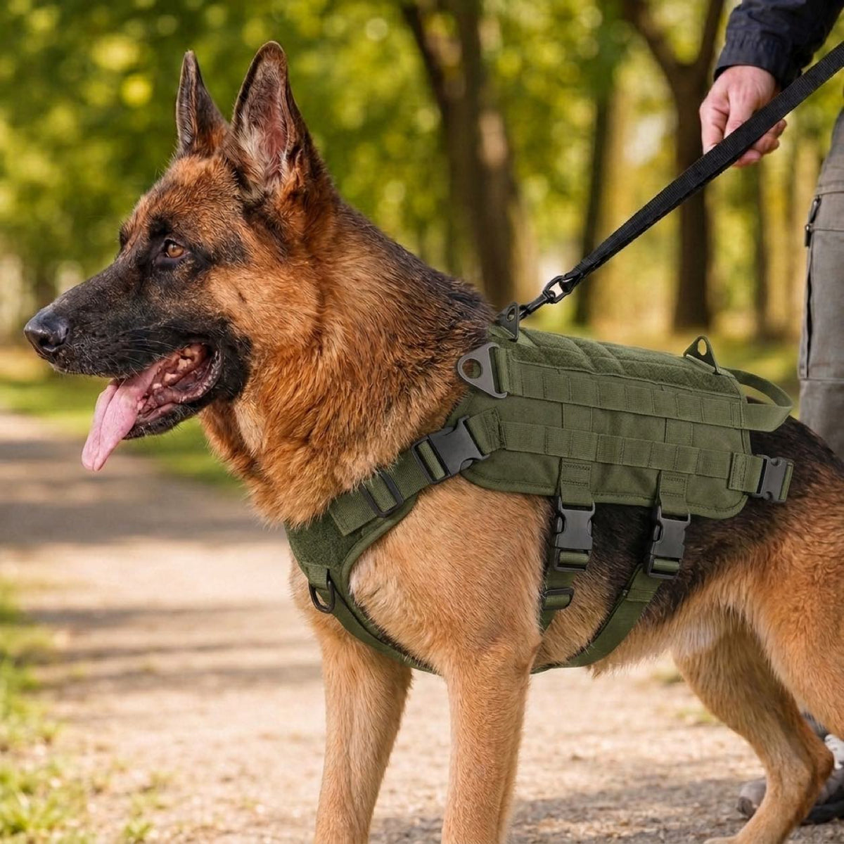 Tactical Dog Backpack Harness for Hiking & Daily Walks - Detachable Pouches for Gear & Better Control