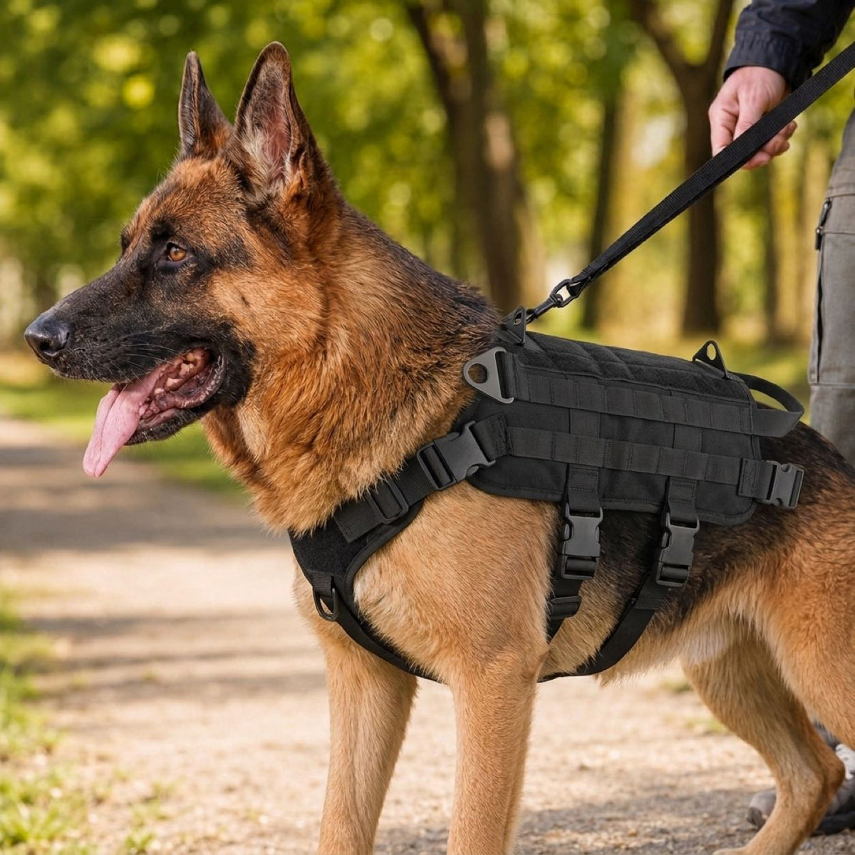 Tactical Dog Backpack Harness for Hiking & Daily Walks - Detachable Pouches for Gear & Better Control