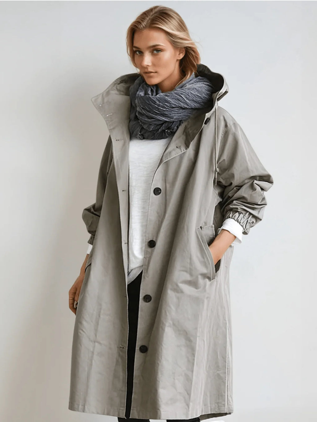 Tamora | Oversized Button-Down Trench Coat for Women