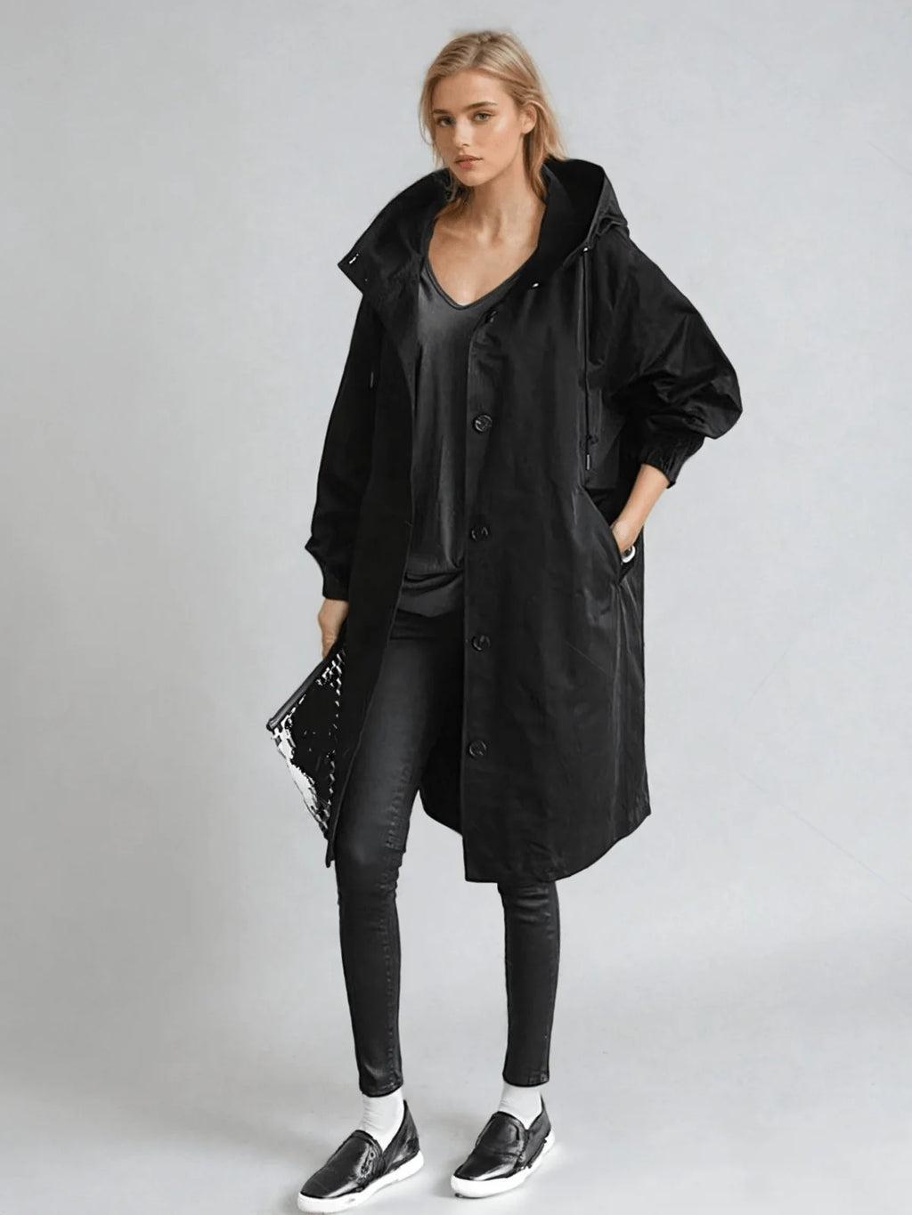 Tamora | Oversized Button-Down Trench Coat for Women
