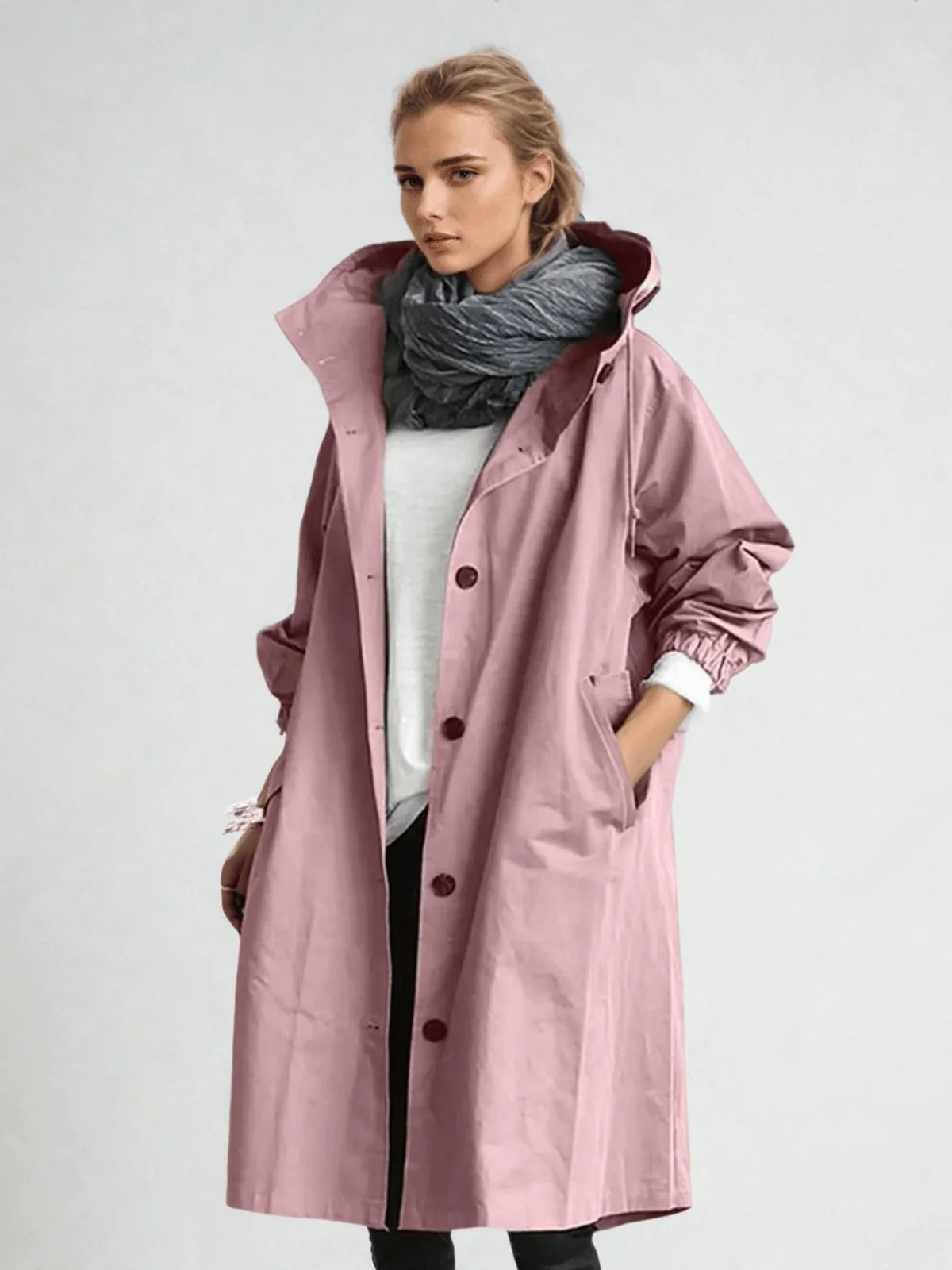 Tamora | Oversized Button-Down Trench Coat for Women
