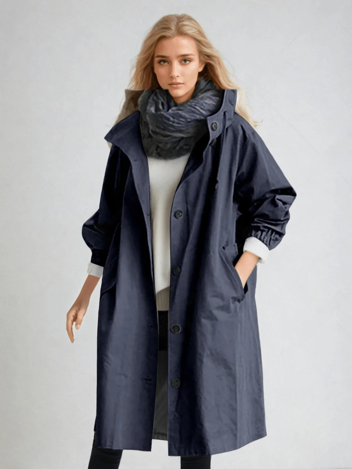 Tamora | Oversized Button-Down Trench Coat for Women