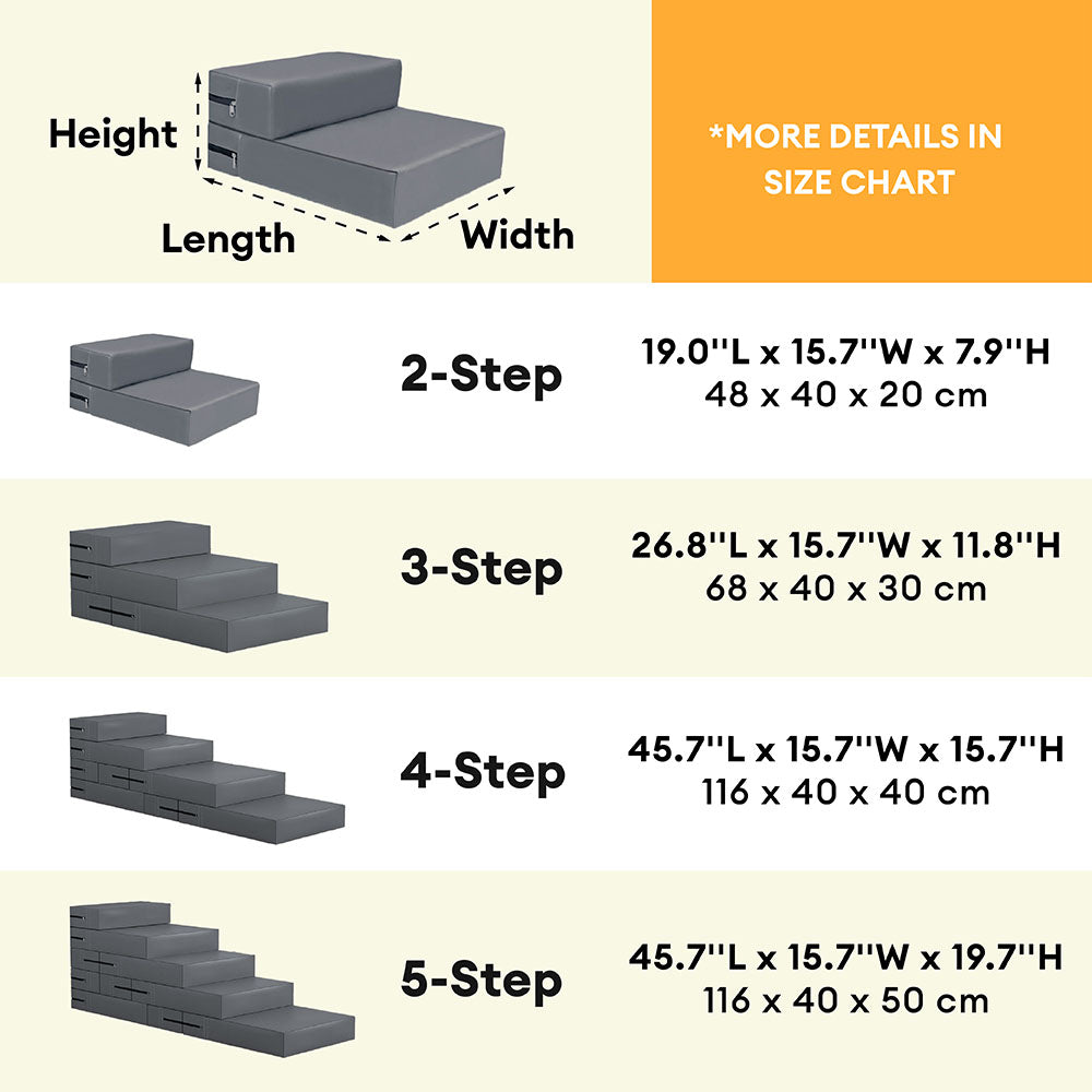 Modular Pet Stairs – Waterproof Faux Leather Steps That Convert to a Bed - view 8