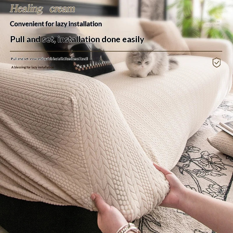 Universal Stretch Sofa Cover | High Elasticity Slipcover for Easy Cleaning | Durable Furniture Protector for Pets and Kids
