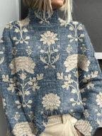 Clementine Patterned Turtleneck Sweater - image 3
