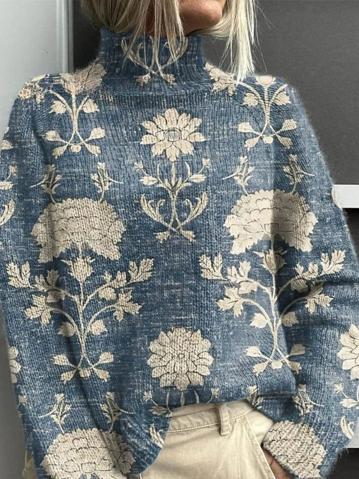 Clementine Patterned Turtleneck Sweater - image 3