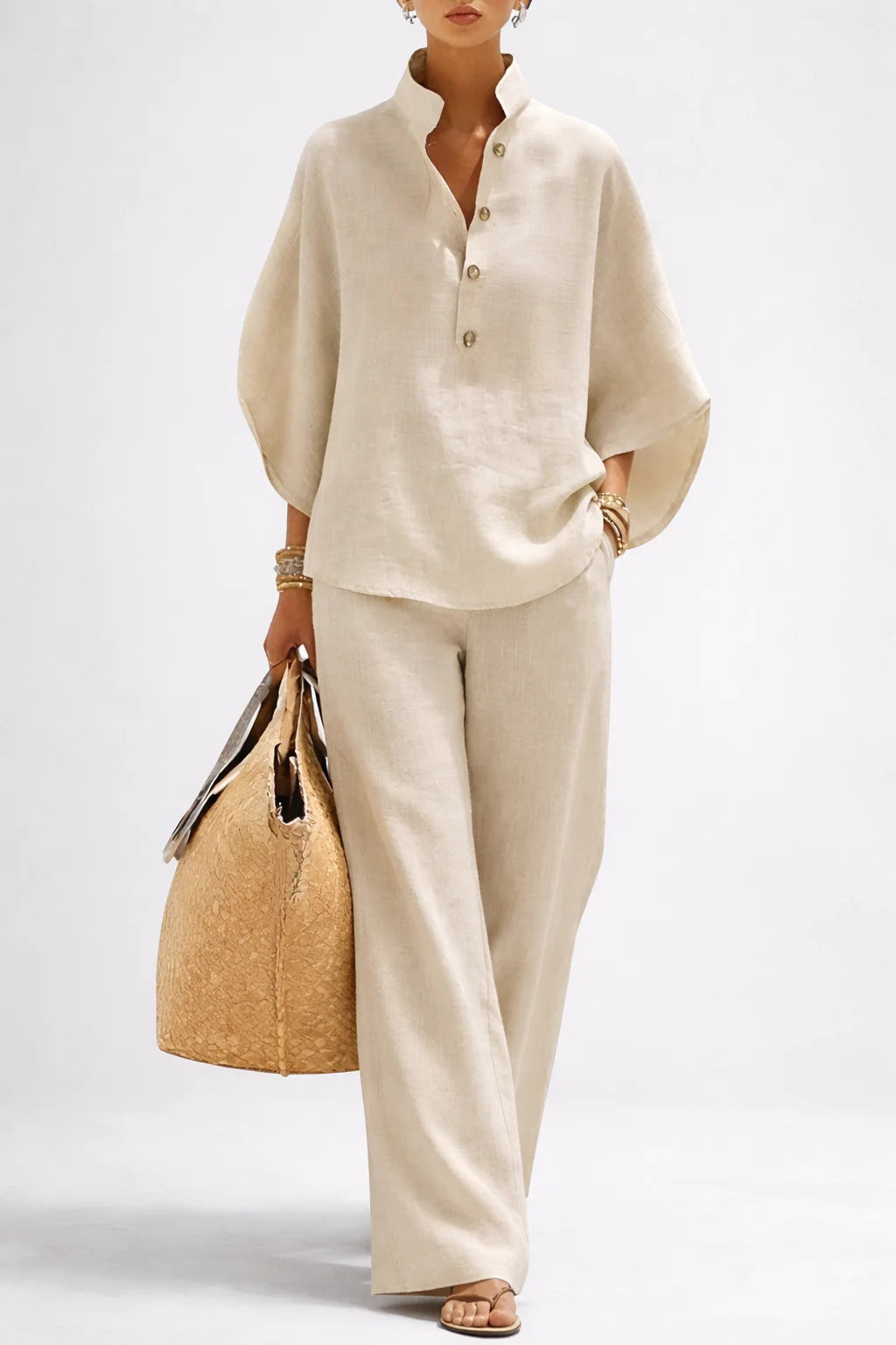 Vienna | Elegant Wide Leg and Collar 2 Piece Set