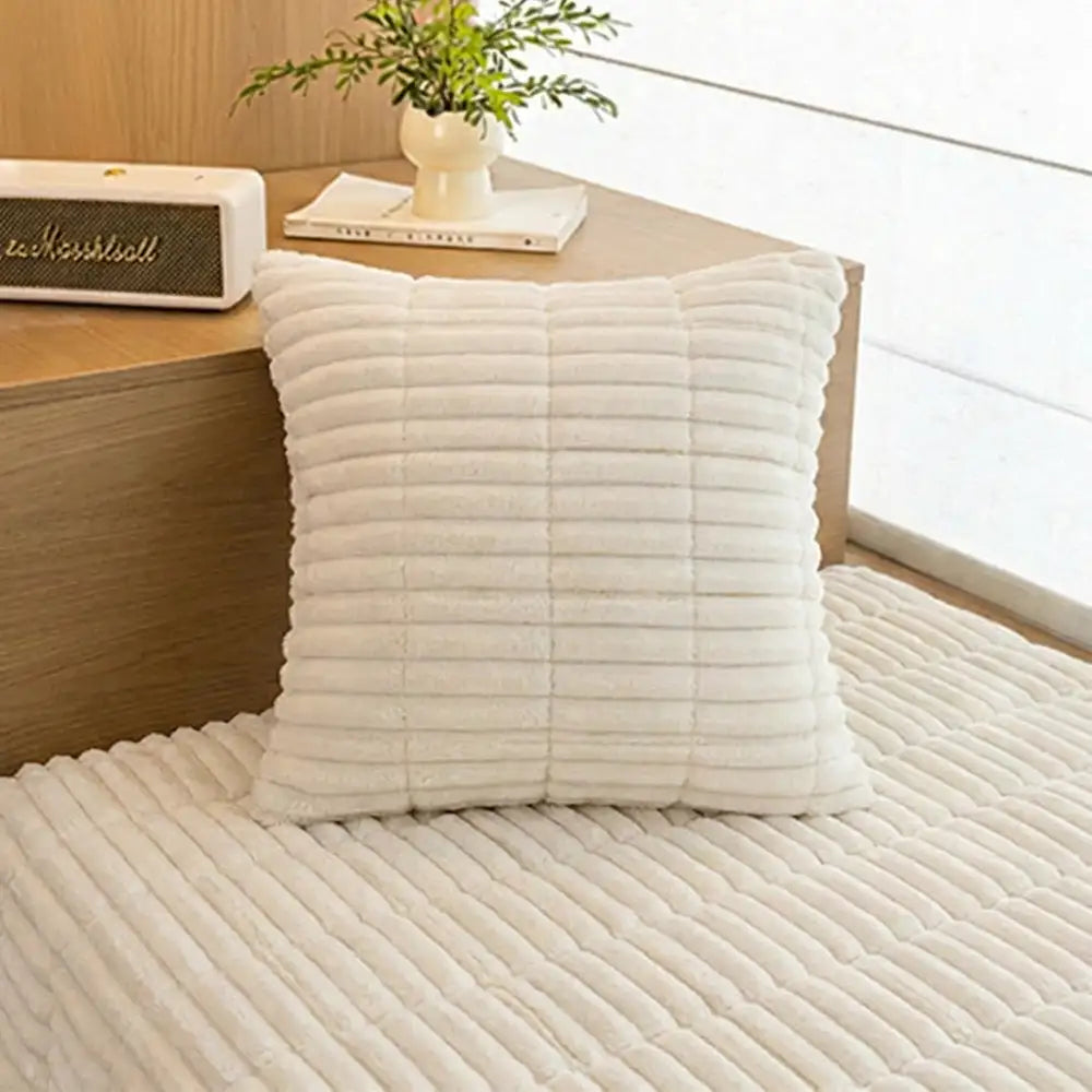 Quilted Flannel Cushion Cover – 17 in Throw Pillow Cover for Sofas - view 4