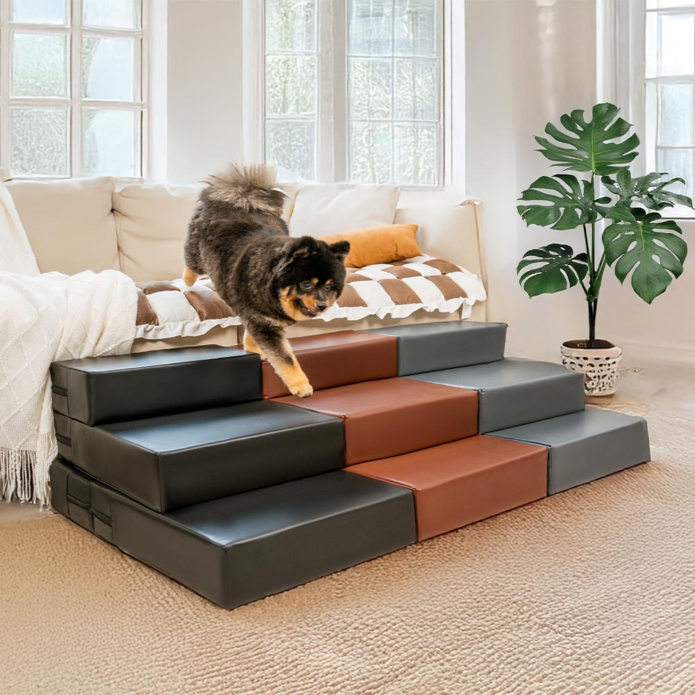 Modular Pet Stairs – Waterproof Faux Leather Steps That Convert to a Bed - view 12