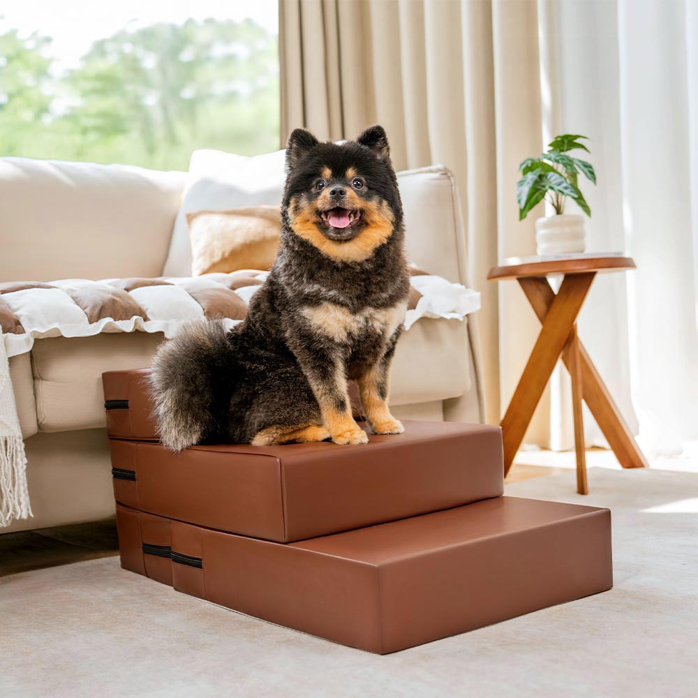 Modular Pet Stairs – Waterproof Faux Leather Steps That Convert to a Bed - view 9
