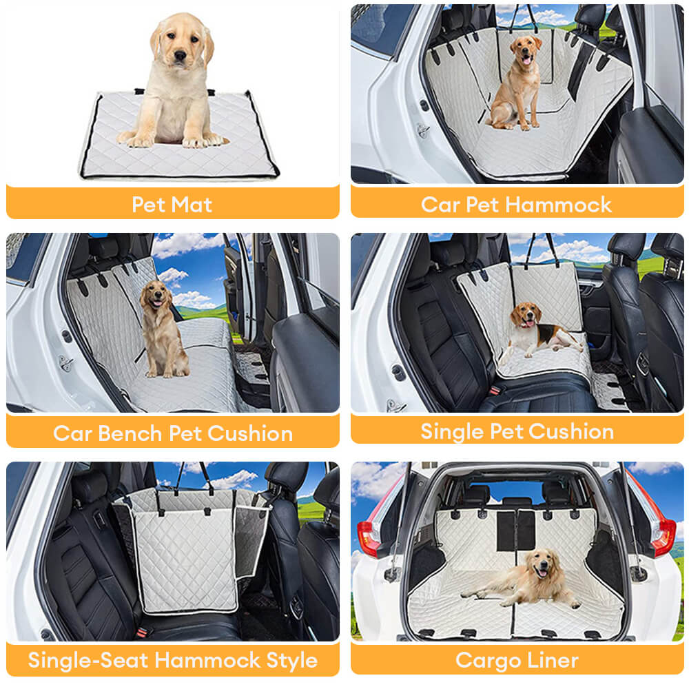 Waterproof Car Dog Seat Cover Dog Hammock for Car – Convertible Back Seat Protector for Pets