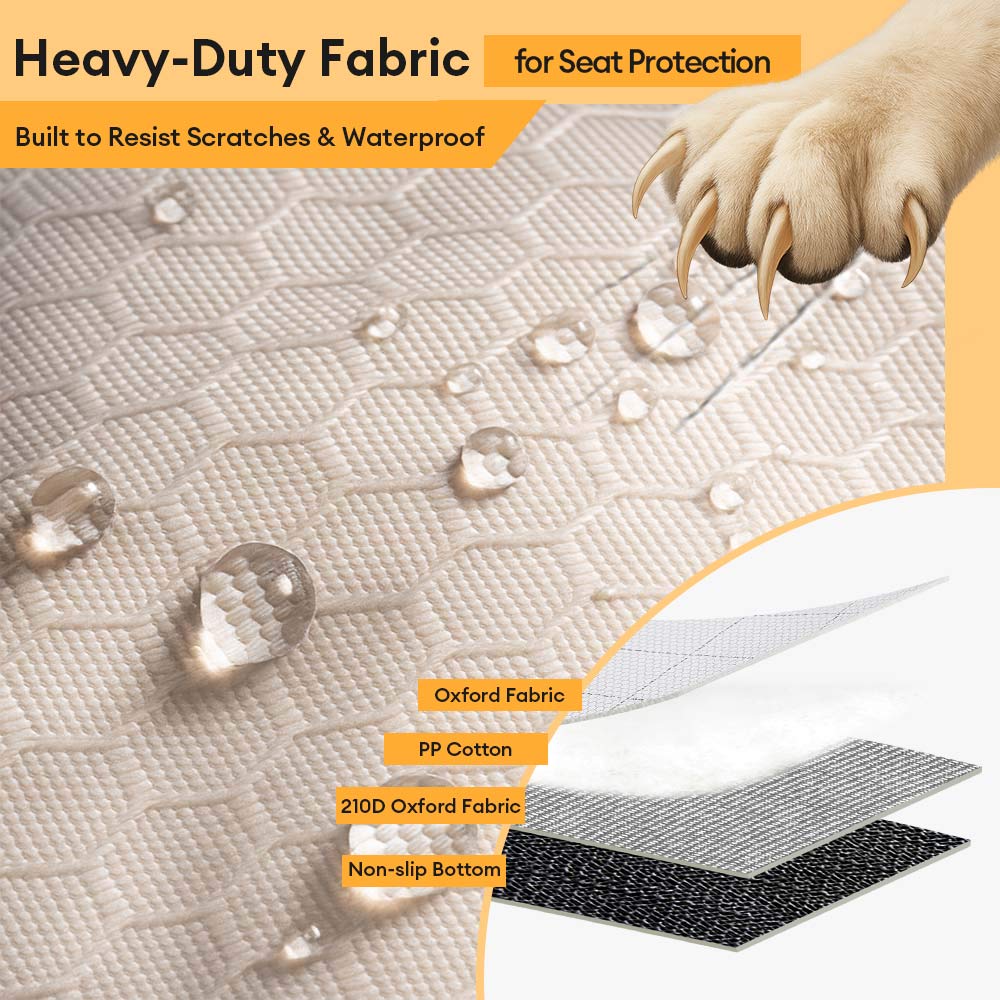 Waterproof Car Dog Seat Cover Dog Hammock for Car – Convertible Back Seat Protector for Pets