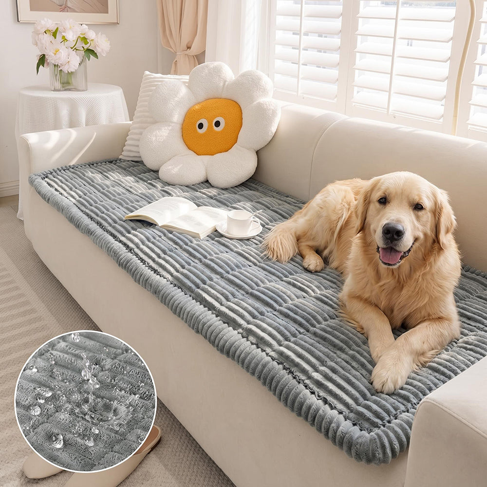 Waterproof Couch Cover for Dogs – Non-Slip Washable Flannel Sofa Protector for Sectionals
