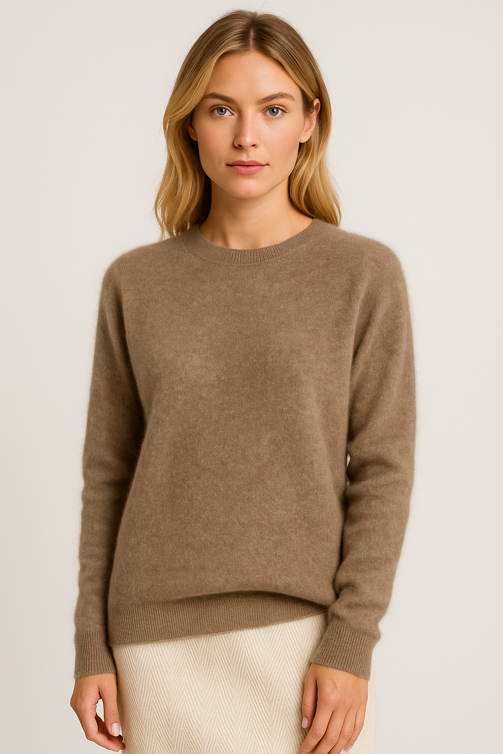 Women's Classic Crew Neck Sweater, Long Sleeve, Ribbed Trims