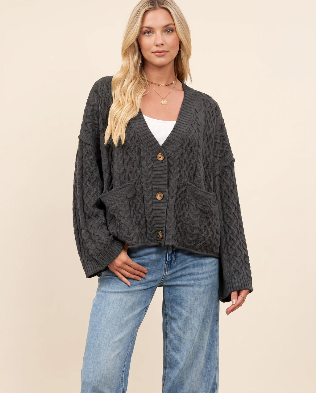 Women's Cozy Cable Knit Cardigan