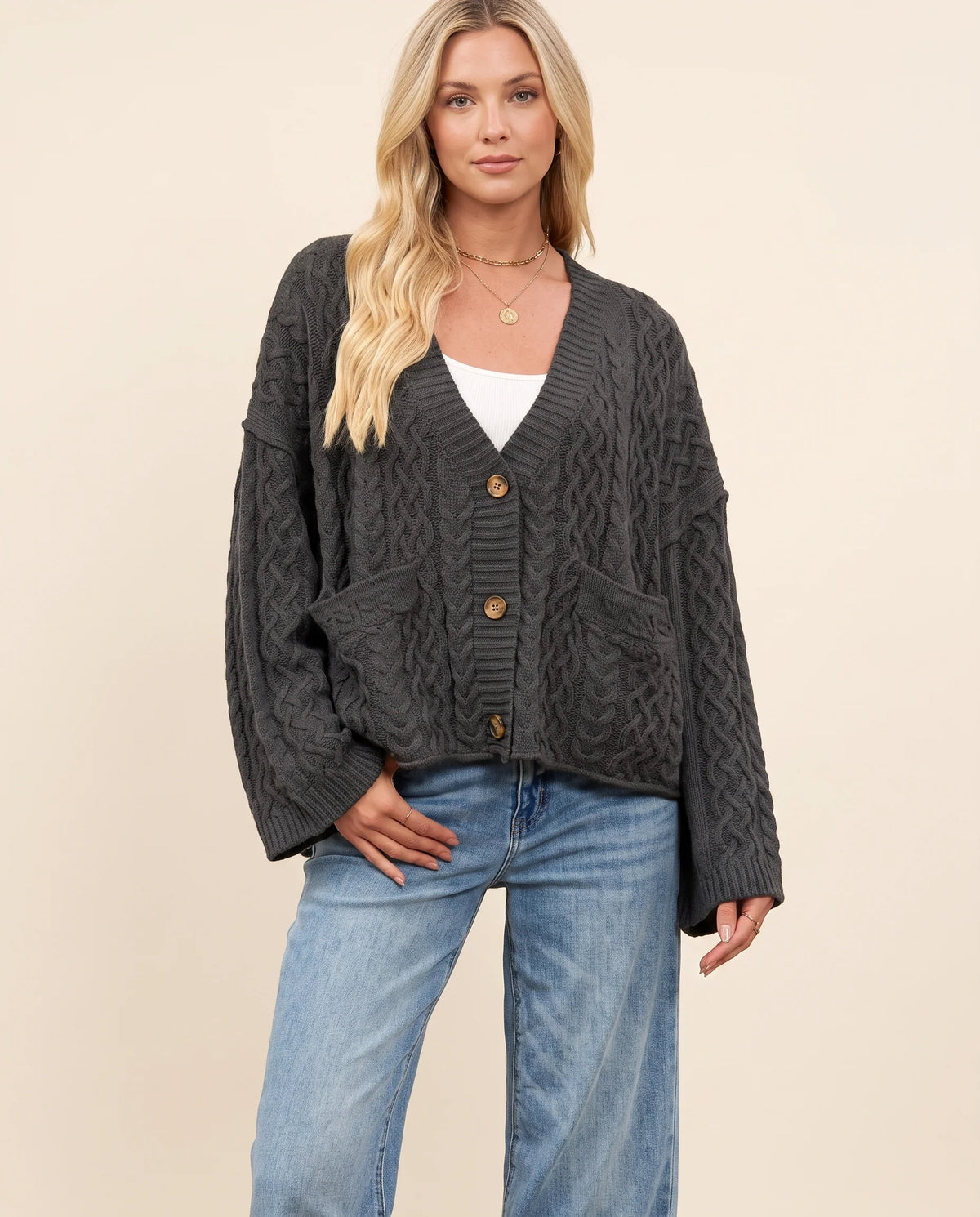 Women's Cozy Cable Knit Cardigan
