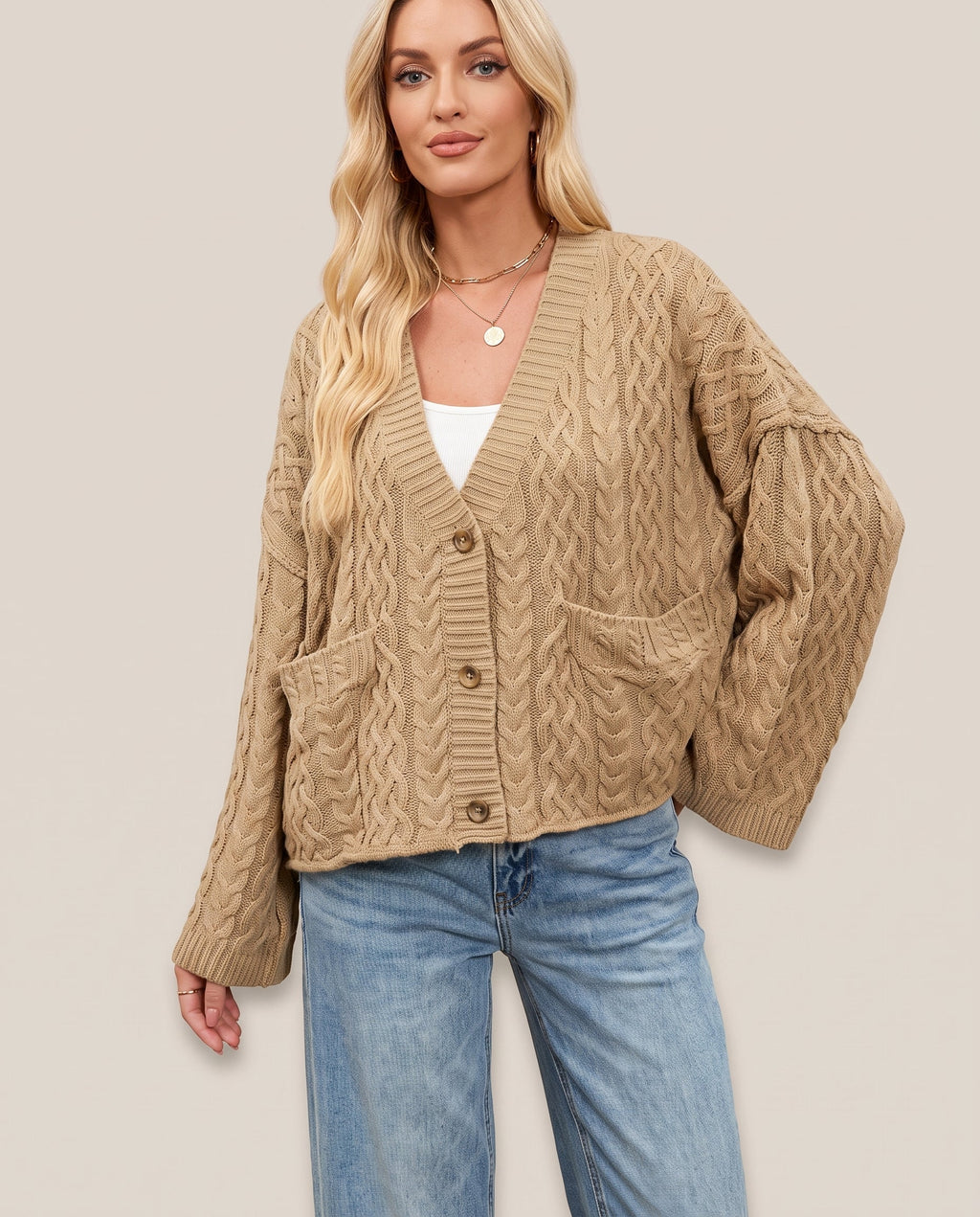 Women's Cozy Cable Knit Cardigan